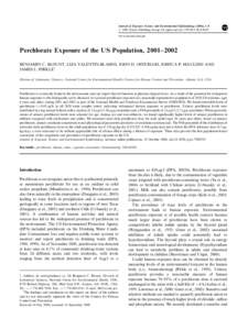 Journal of Exposure Science and Environmental Epidemiology (2006), 1–8 r 2006 Nature Publishing Group All rights reserved[removed]/$30.00 www.nature.com/jes  Perchlorate Exposure of the US Population, 2001–2002