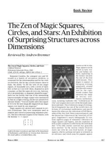 Book Review  The Zen of Magic Squares, Circles, and Stars: An Exhibition of Surprising Structures across Dimensions