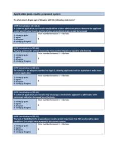 Application post‐results: proposed system   To what extent do you agree/disagree with the following statements?     (APR Consultation ref 23.6.1)  A system of application post‐results would 