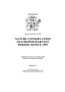 Queensland  Nature Conservation Act 1992 NATURE CONSERVATION (MACROPOD HARVEST