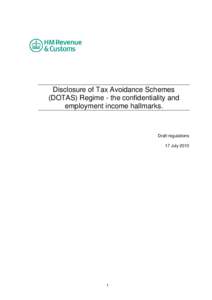 Disclosure of Tax Avoidance Schemes (DOTAS) Regime