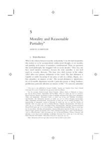 5 Morality and Reasonable Partiality∗ SAMUEL SCHEFFLER  1. Introduction