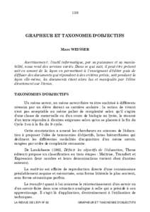 GRAPHEUR ET TAXONOMIE D'OBJECTIFS EN CYCLE 3 (PRIMAIRE)