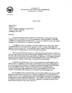 Letter to James R. Doty re: Recommendations for PCAOB Candidates