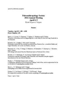 (psoc14	
  preliminary	
  program)	
   	
   	
      Paleoanthropology Society