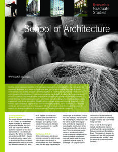 Rensselaer  Graduate Studies  School of Architecture