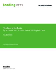The Sum of the Parts by Michael Cooke, Richard Turner, and Stephen Chena strategy+business exclusive