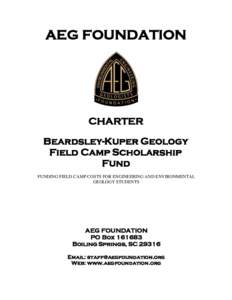 AEG FOUNDATION  CHARTER Beardsley-Kuper Geology Field Camp Scholarship Fund