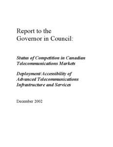 Department of Canadian Heritage / OTE / Federal Communications Commission / National Telecommunications and Information Administration / BT Group / Network Convergence / Telecommunications Act / Communication / Government / Canadian Radio-television and Telecommunications Commission