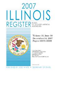 Volume 31, Issue 50 December 14, 2007 Pages[removed] TABLE OF CONTENTS December 14, 2007 Volume 31, Issue 50