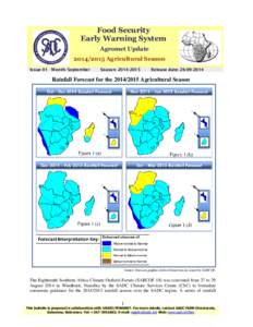 Food Security Early Warning System Agromet Update[removed]Agricultural Season Issue 01 Month: September