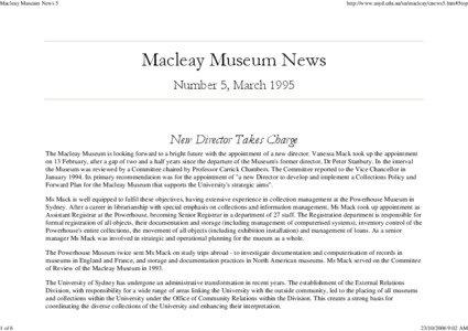 Macleay Museum News 5  http://www.usyd.edu.au/su/macleay/cnews5.htm#5top