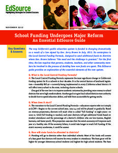 EdSource  Highlighting Strategies for Student Success NOVEMBER 2013