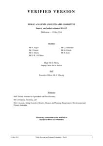 Public Accounts and Estimates Committee