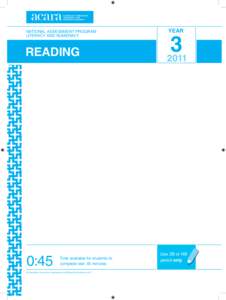 national assessment program literacy and numeracy READING  0:45