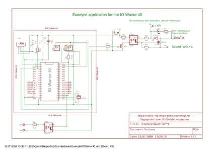 Example application for the IO Warior 40 The Injectionpump direkt connected to + from 12V Powersupply P6 IOW- Starter Kit