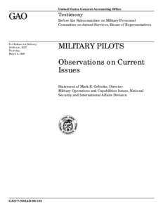 T-NSIAD[removed]Military Pilots: Observations on Current Issues
