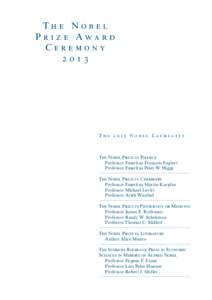 Program for The Nobel Prize Award Ceremony 2013