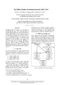 The MSRA machine translation system for IWSLT 2010