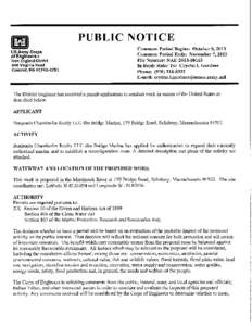 PUBLIC NOTICE US Army Corps of Engineers e New England District 696 Virginia Road Concord, MA[removed]