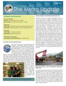 JuneThe Metro Update Volume 76  HUMAN RESOURCES