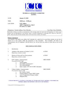 TECHNICAL ADVISORY COMMITTEE AGENDA DATE: January 23, 2014