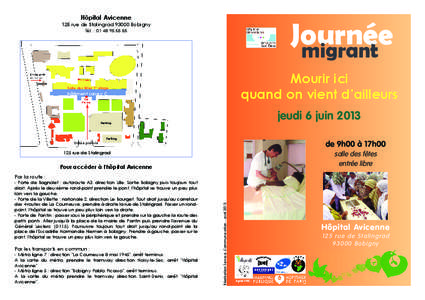 Hôpital Avicenne  Journée migrant  125 rue de Stalingrad[removed]Bobigny