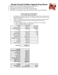 Navajo County Coalition Against Drug Abuse A Coalition of Concerned Navajo County Residents Joined Together to: • EDUCATE the Community on the substance abuse crisis • •