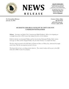 NEWS R E L E A S E For Immediate Release January 23, 2015