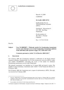 EUROPEAN COMMISSION  Brussels, [removed]C[removed]SG-Greffe[removed]D/723 Onafhankelijke Post en