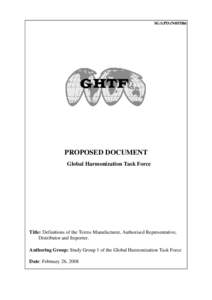 GHTF SG1 Definition of the Terms of Manufacturer - 26 February 2008