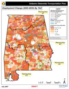 Alabama Statewide Transportation Plan  Employment Change[removed]By TAZ Legend