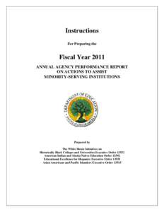 Instructions For Preparing the Fiscal Year 2011 ANNUAL AGENCY PERFORMANCE REPORT ON ACTIONS TO ASSIST