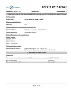 SAFETY DATA SHEET Issuing Date January 5, 2015 Revision Date  Revision Number 0