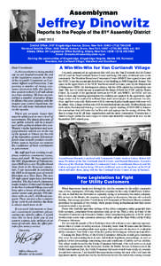 Assemblyman  Jeffrey Dinowitz Reports to the People of the 81st Assembly District JUNE 2013