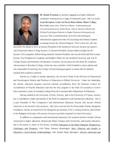 Dr. Kassie Freeman is currently engaged as a higher education consultant working across a range of institution types. She is a recent Grant Receipient, Center for Puerto Rican Studies, Hunter College, New York, Study tit