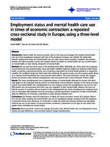 Employment status and mental health care use in times of economic contraction: a repeated cross-sectional study in Europe, using a three-level model