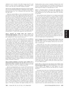 2pSC10. Voice onset time in infant-directed speech at 7.5 and 11 months. Anna Synnestvedt, Nan Bernstein Ratner, and Rochelle Newman 共Dept. of Hearing and Speech Sci., Univ. of Maryland, 0100 Lefrak Hall, College Park,