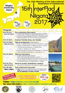 The 15th Meeting of the International Association of Radiolarists Niigata University Japan