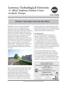 Lawrence Technological University -A. Alfred Taubman Student Center Southfield, Michigan Case Study