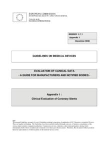 EUROPEAN COMMISSION ENTERPRISE AND INDUSTRY DIRECTORATE-GENERAL Consumer goods Cosmetics and Medical Devices  MEDDEV 2.7.1