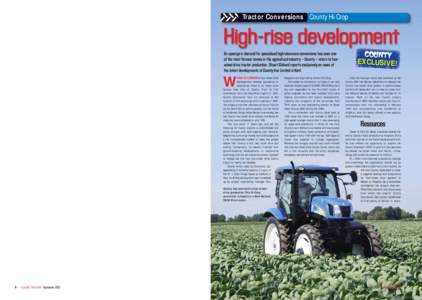 Tractor Conversions County Hi-Crop  High-rise development An upsurge in demand for specialised high-clearance conversions has seen one of the most famous names in the agricultural industry – County – return to fourwh