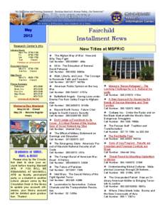 Fairchild Installment News May 2012 Research Center’s Info