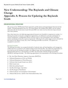 Baylands Ecosystem Habitat Goals Science UpdateNew Understanding: The Baylands and Climate Change Appendix A: Process for Updating the Baylands Goals