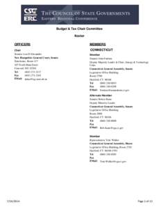 Budget & Tax Chair Committee  Roster OFFICERS  MEMBERS