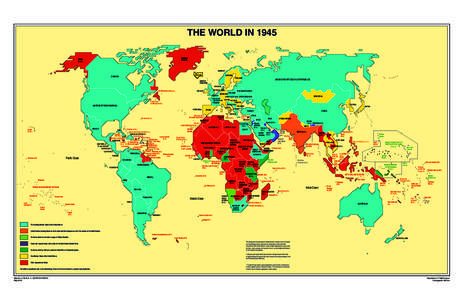 THE WORLD IN 1945 Greenland Alaska  (Denmark)