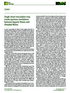 Forum  Letter Single-strain inoculation may create spurious correlations between legume fitness and