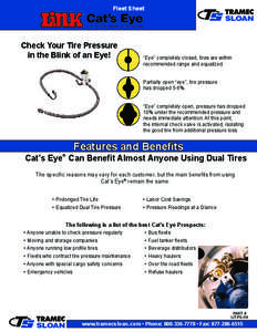 Fleet Sheet  Check Your Tire Pressure in the Blink of an Eye!  “Eye” completely closed, tires are within