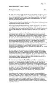 Page 1 of 2 Special Beavercreek Trustee’s Meeting Monday, February 10,  2014