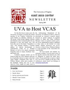 The University of Virginia  east asia center NEWSLETTER Spring 2005